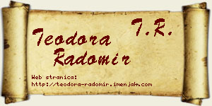 Teodora Radomir vizit kartica